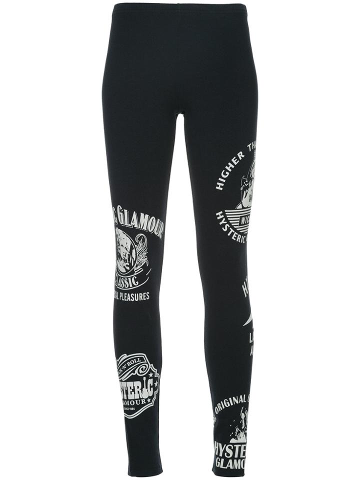 Hysteric Glamour Scratch Graphic Print Leggings - Black