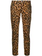 Miu Miu Leopard Print Skinny Jeans - Brown