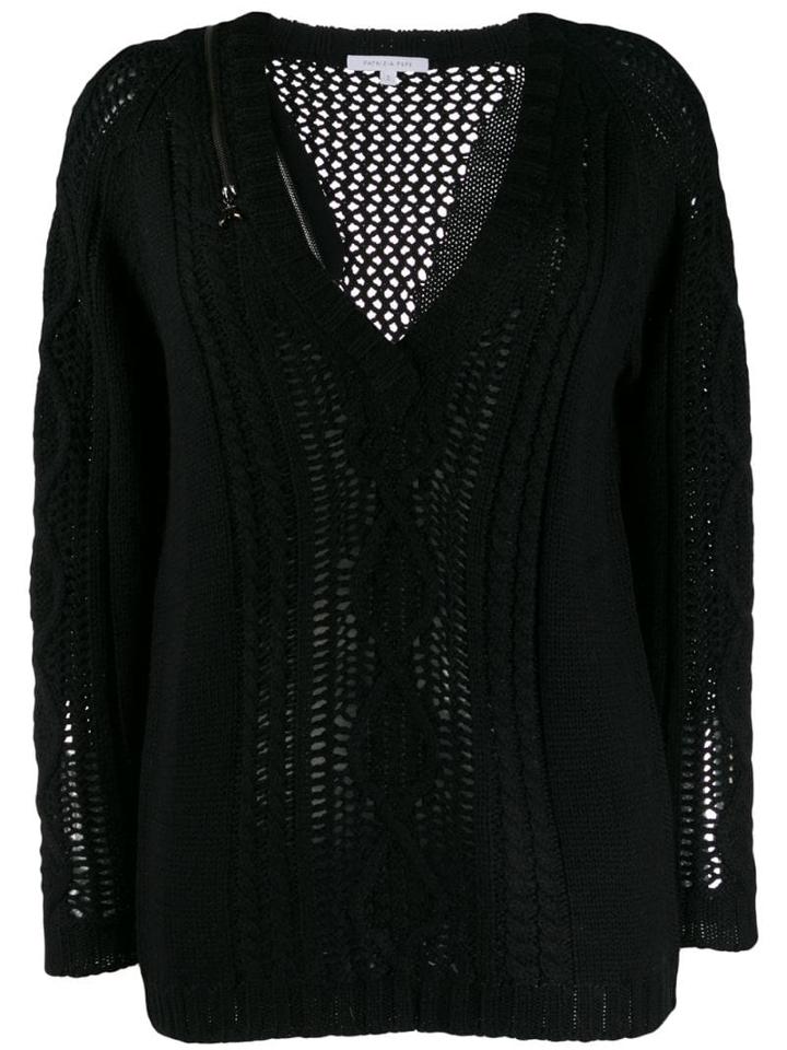 Patrizia Pepe V-neck Knit Jumper - Black
