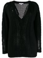 Patrizia Pepe V-neck Knit Jumper - Black