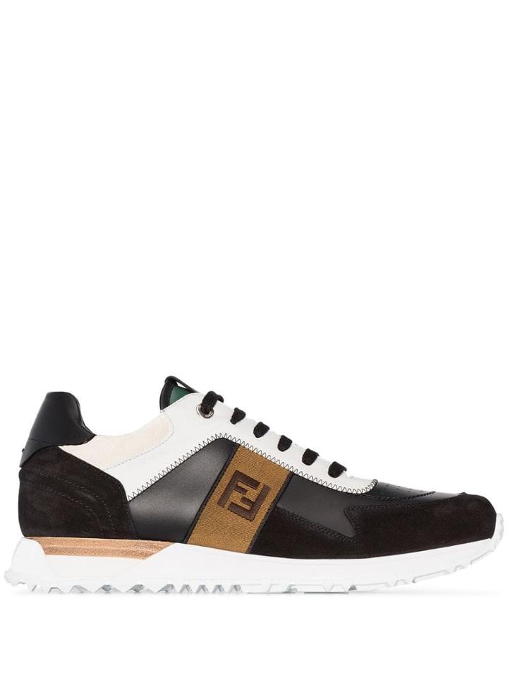 Fendi Black Ff Leather Runner Sneakers