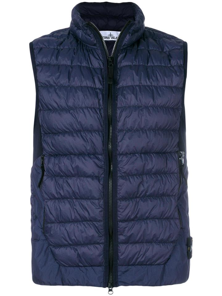 Stone Island Zipped Padded Gilet - Blue