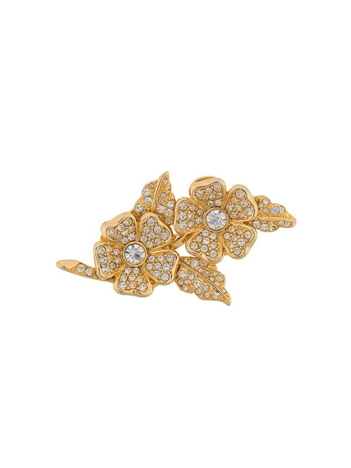 Susan Caplan Vintage Joan Rivers Flower Brooch - Gold