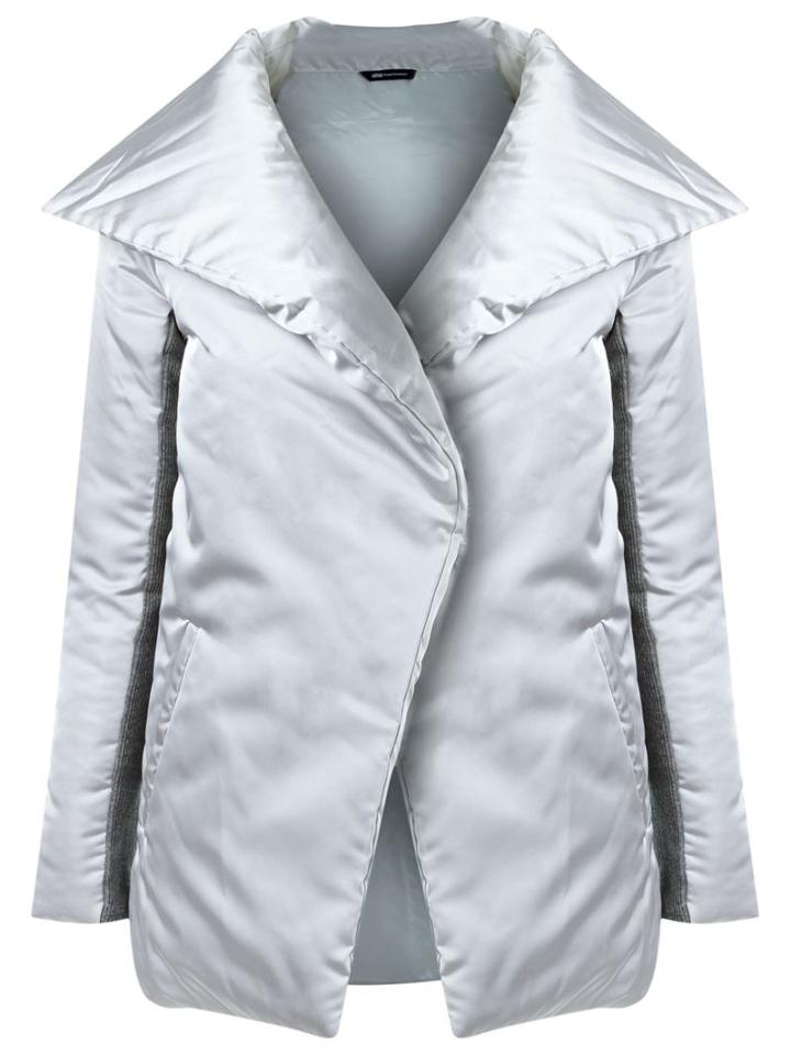 Uma Raquel Davidowicz Wrap Around Puffer Jacket, Women's, Size: 42, Grey, Polyester/acetate