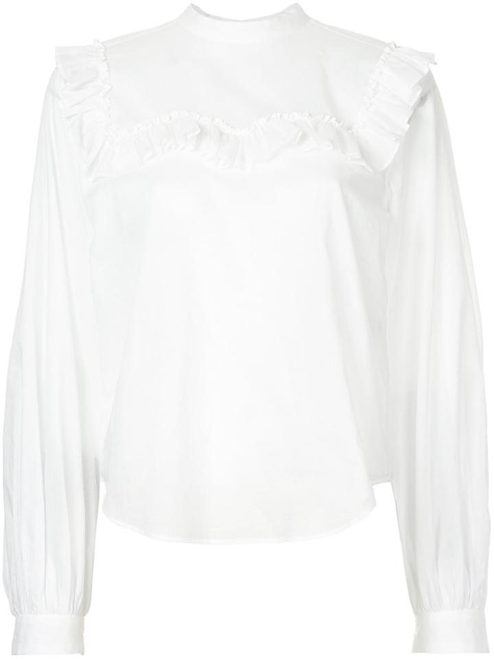 Miyao Frill Trim Blouse - White