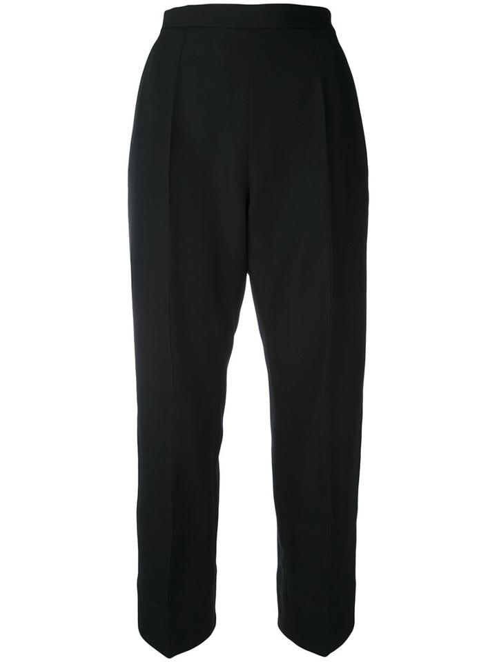 Lutz Huelle - Cropped Trousers - Women - Wool - 38, Black, Wool