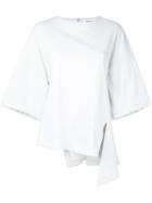Enföld - Wide Sleeve Asymmetric Top - Women - Cotton - 36, White, Cotton