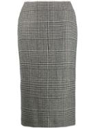 Ermanno Scervino Glen Plaid Midi Skirt - Black