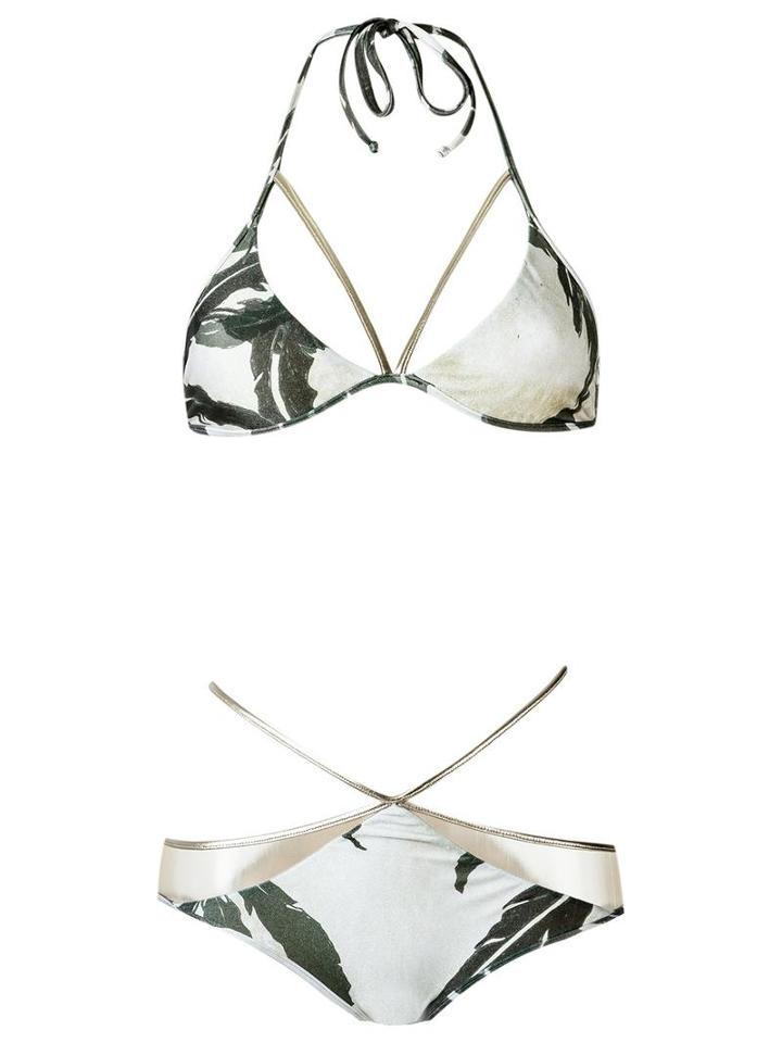 Adriana Degreas Printed Bikini Set, Women's, Size: G, White, Polyamide/spandex/elastane