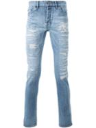 Hl Heddie Lovu Distressed Skinny Jeans, Men's, Size: 32, Blue, Cotton/polyurethane