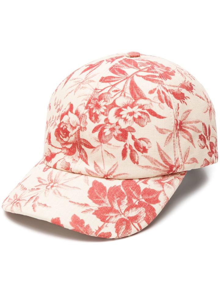 Gucci Floral Print Baseball Cap - Neutrals