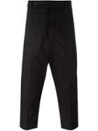 Rick Owens Cropped Trousers, Men's, Size: 48, Black, Cotton