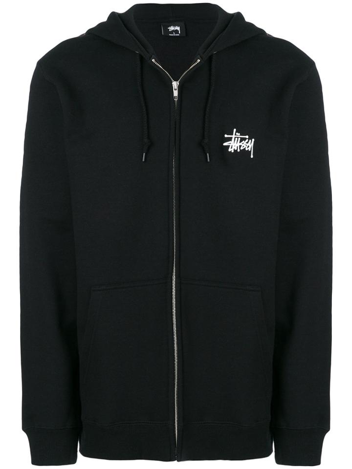 Stussy Zipped Logo Sweatshirt - Black