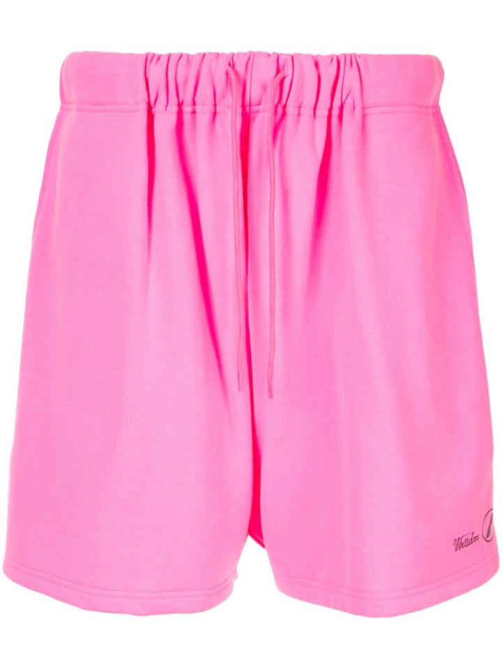 We11done Logo Sweat Shorts - Pink