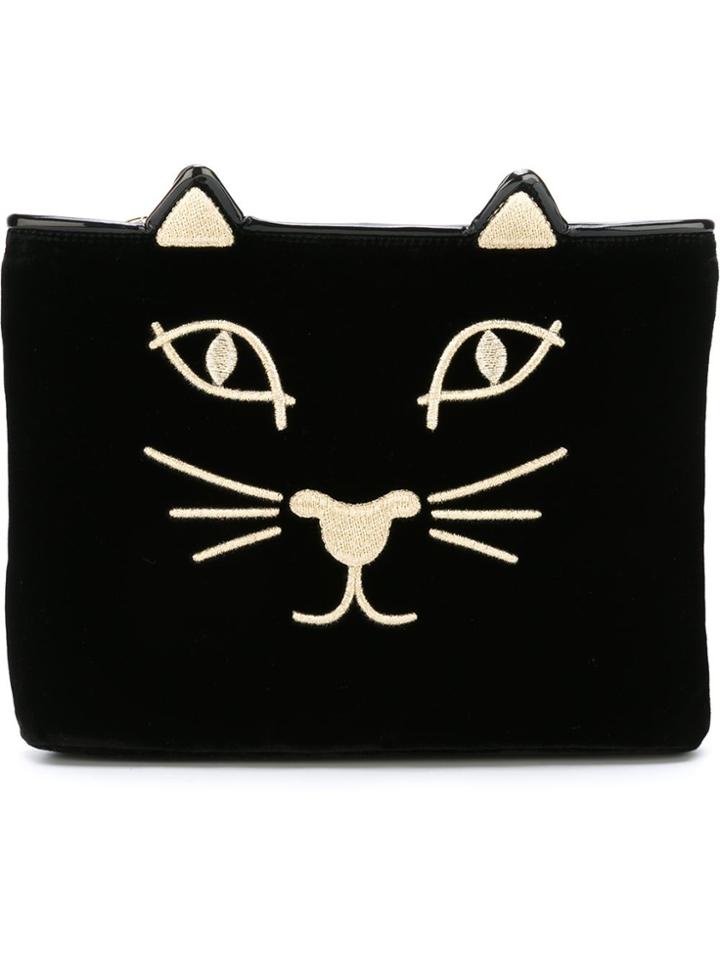 Charlotte Olympia Feline Clutch Bag - Black