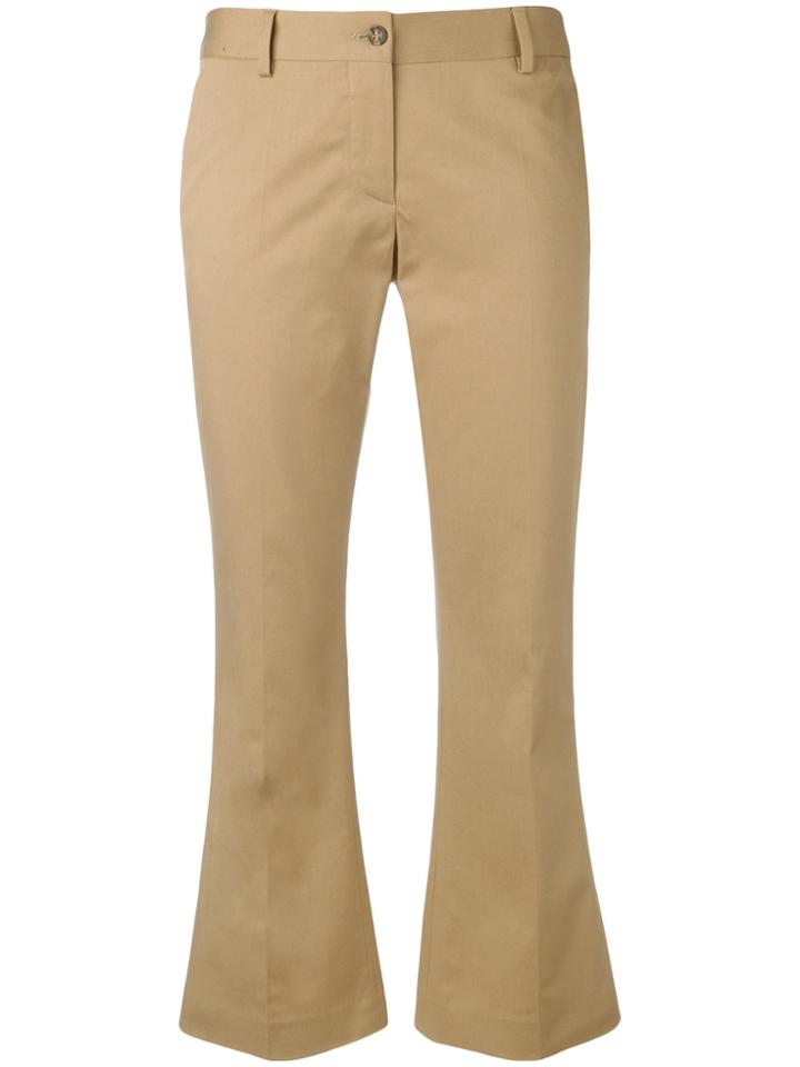 Alberto Biani Flared Cropped Trousers - Nude & Neutrals