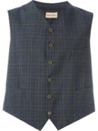 Romeo Gigli Vintage Checked Waistcoat, Men's, Size: 50, Grey