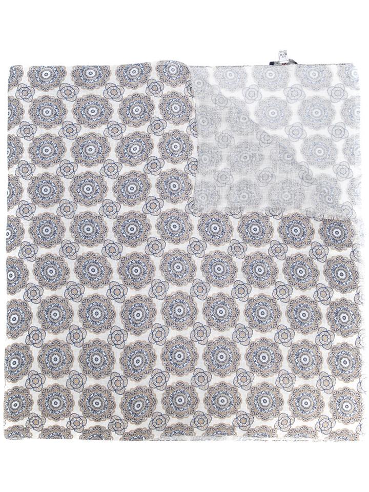 Pal Zileri Printed Scarf, Men's, Nude/neutrals, Silk/linen/flax