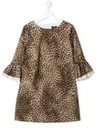 Monnalisa Teen Leopard Print Dress - Neutrals