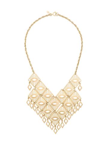 Sarah Cov Vintage Diamond-shaped Drop Necklace - Metallic