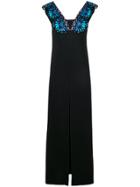 Emilio Pucci Embroidered Yoke A-line Gown - Black