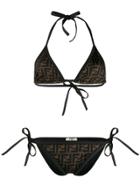 Fendi Monogram Print Bikini - Brown