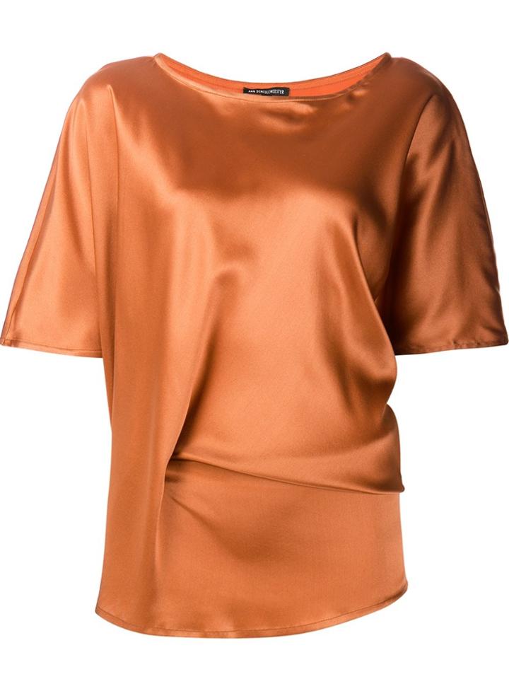 D.exterior Floral Embroidered Top - Blue