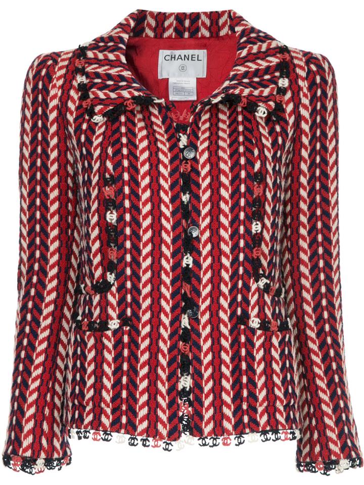 Chanel Vintage Fishtail Fitted Jacket - Red