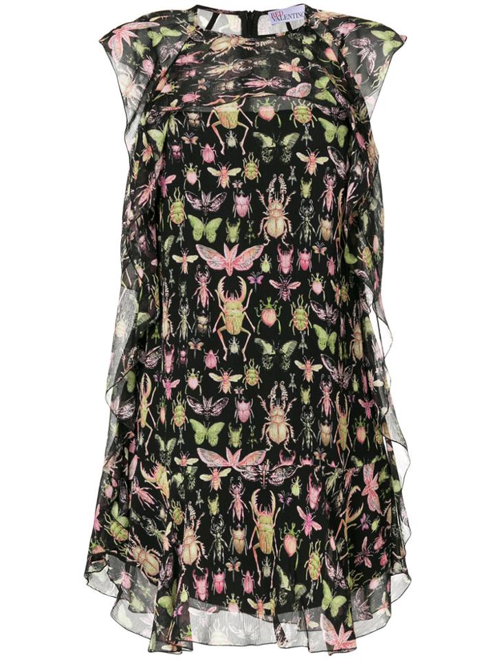Red Valentino Bug Print Dress - Black