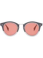 Fendi Eyewear Ff Round Frame Sunglasses - Silver