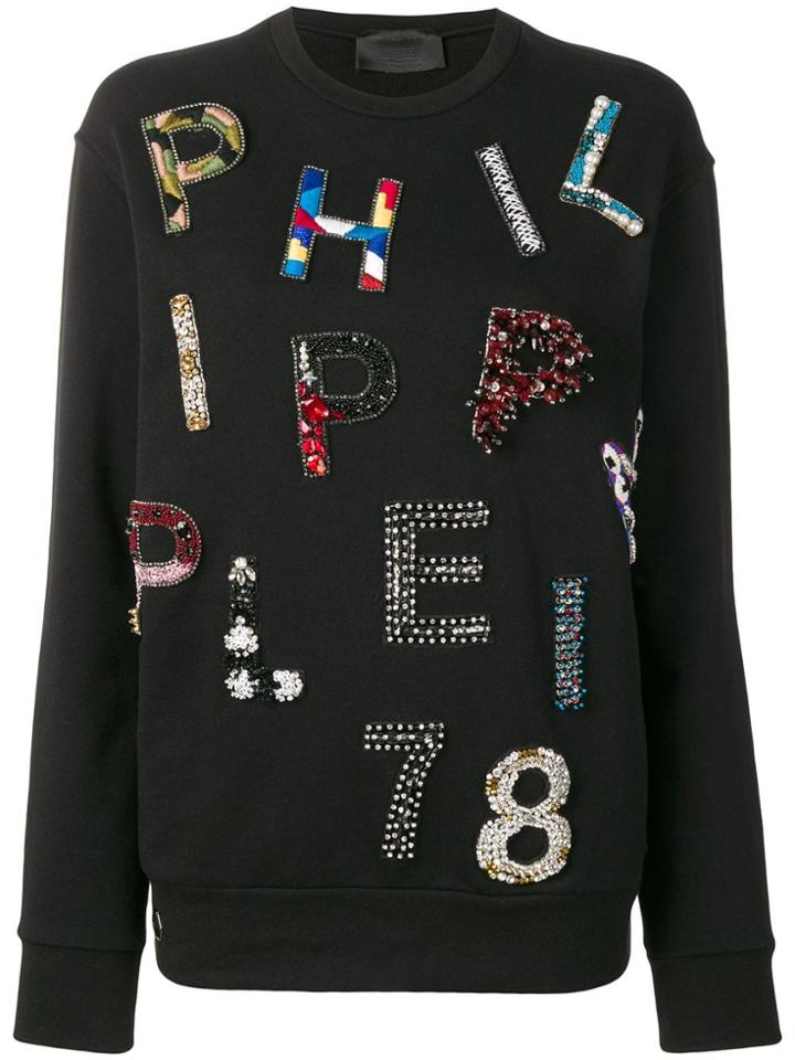 Philipp Plein Beaded Logo Sweatshirt - Black