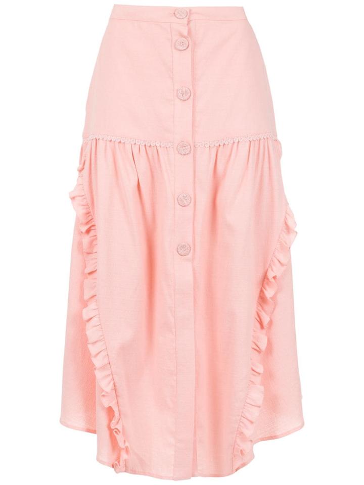 Martha Medeiros Midi Asymmetrical Trousers - Pink & Purple