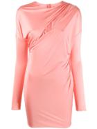 Versace Draped Keyhole Neckline Dress - Pink