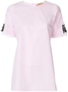 No21 - Embellished Sleeve Blouse - Women - Cotton/glass - 44, Pink/purple, Cotton/glass