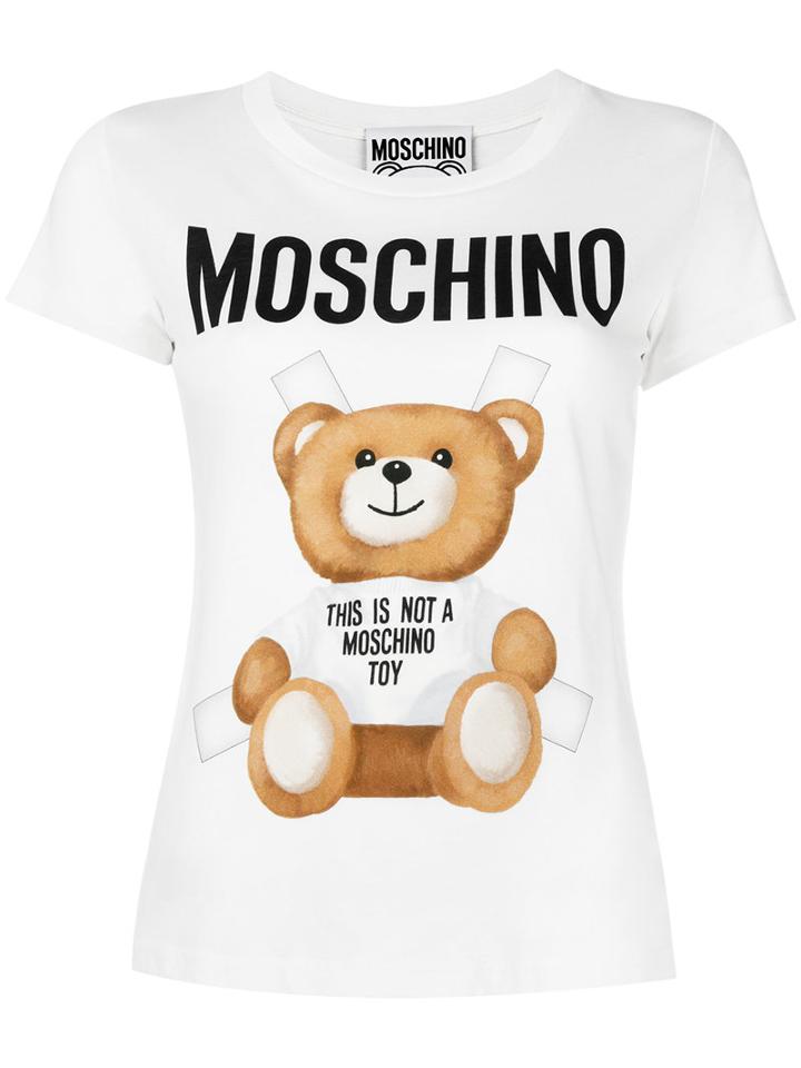Moschino Toy Bear Paper Cut Out T-shirt, Women's, Size: 38, White, Cotton