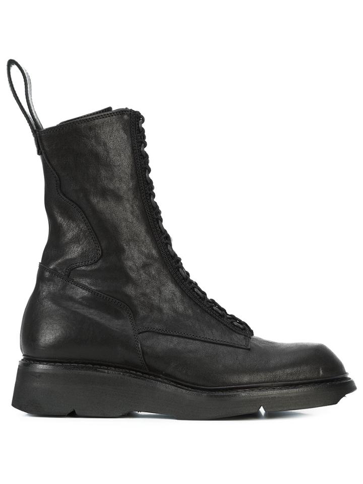 Julius Midi Combat Boots - Black