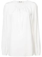 Diane Von Furstenberg Keyhole Blouse - White