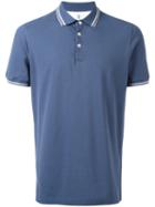Brunello Cucinelli Striped Collar Polo Shirt, Size: Xxxl, Blue, Cotton