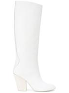 A.f.vandevorst Contrast Panel Knee Boots - White