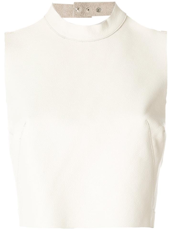 Manokhi Cropped Backless Tank - White