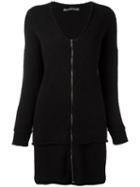 Transit Zipped Layered Cardigan, Women's, Size: 44, Black, Nylon/wool/alpaca/virgin Wool