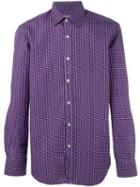 Canali Slim-fit Patterned Shirt, Size: Medium, Blue, Cotton