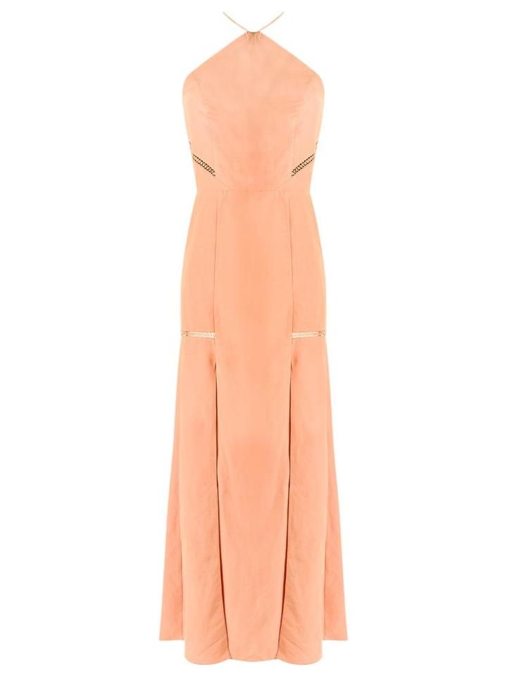 Giuliana Romanno Panelled Long Dress, Women's, Size: 40, Yellow/orange, Viscose/linen/flax/polyester
