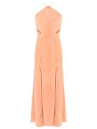 Giuliana Romanno Panelled Long Dress, Women's, Size: 40, Yellow/orange, Viscose/linen/flax/polyester