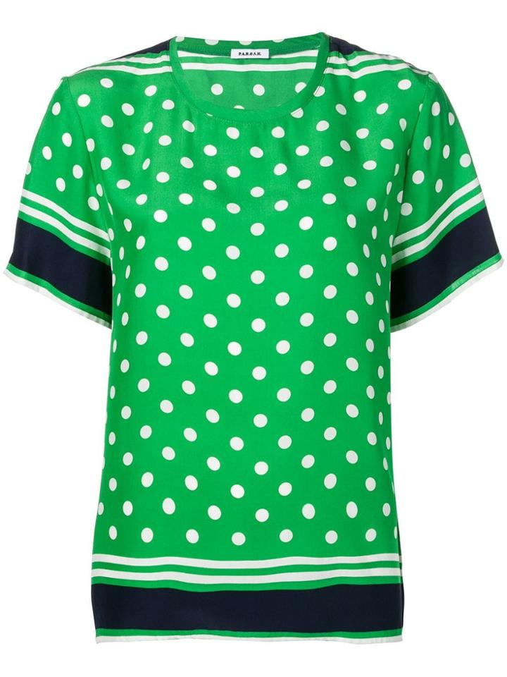 P.a.r.o.s.h. Polka Dot Print Blouse - Green
