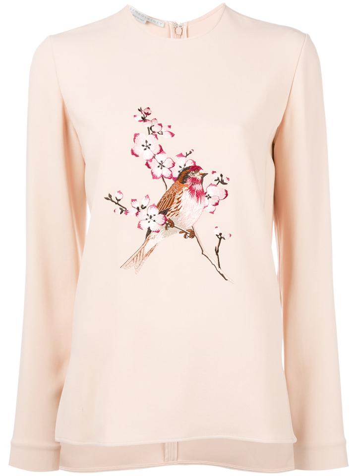 Stella Mccartney Bird Embroidered Sweatshirt, Women's, Size: 40, Pink/purple, Viscose/acetate/spandex/elastane
