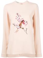 Stella Mccartney Bird Embroidered Sweatshirt, Women's, Size: 40, Pink/purple, Viscose/acetate/spandex/elastane