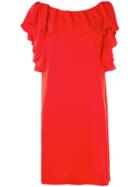 P.a.r.o.s.h. Ruffled Shift Dress, Women's, Red, Polyester