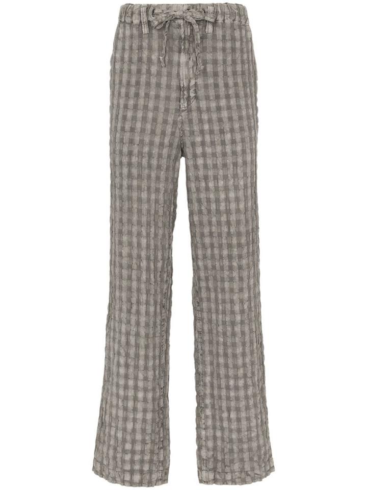 Issey Miyake Shrink Check Trousers - Grey