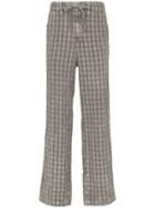 Issey Miyake Shrink Check Trousers - Grey